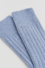 Morning Blue Merino Bed Socks: Morning Blue