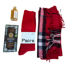 Scottish Gift Hamper – Red Luxury Snuggle Box with Whisky & Chocolate