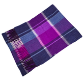 Scottish tartan scarf Purple, Pink, Blue, White, Black