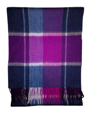 Scottish tartan scarf Purple, Pink, Blue, White, Black