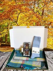 Scottish Gift Hamper – Blue Luxury Snuggle Box with Whisky & Chocolate