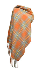 Tartan Scarf Shawl Orange, Grey, White