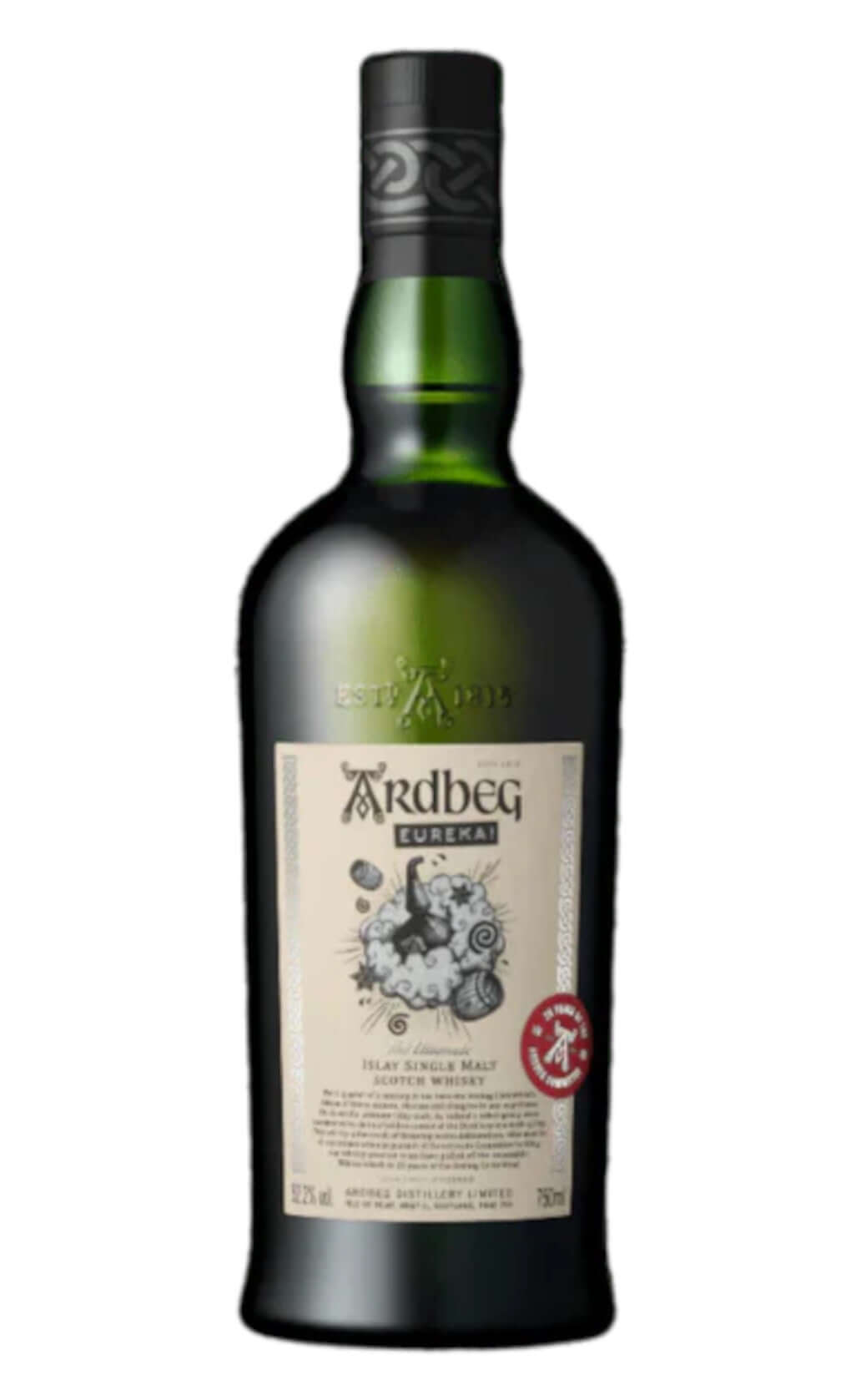 Ardbeg Eureka Limited Edition, Single Malt Whisky, 70cl bottle with sherry cask design and 52.2% ABV.