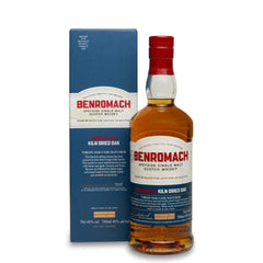Benromach contrast: Kiln Dried Oak, Single Malt Whisky, 70cl bottle with packaging against a clean background.