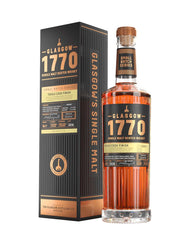 Glasgow Distillery 1770, Peated Tokaji Batch 1, Single Malt Whisky, 70cl, in packaging with vibrant colors.