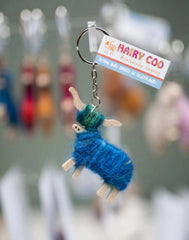 Handmade Highland Cow Keyring - Born and Bred in Scotland, colorful and handcrafted in Scotland.