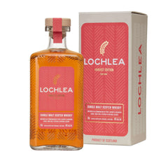 Lochlea Harvest Edition Single Malt Whisky 3rd crop, 70cl bottle and packaging against a white background.