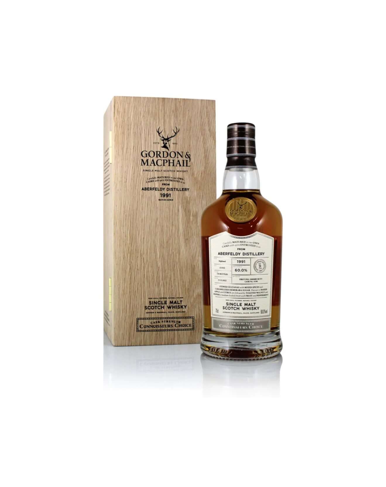 Aberfeldy 31 Year Old, Connoisseurs Choice G&M, Single Malt Whisky, 70cl with box packaging.