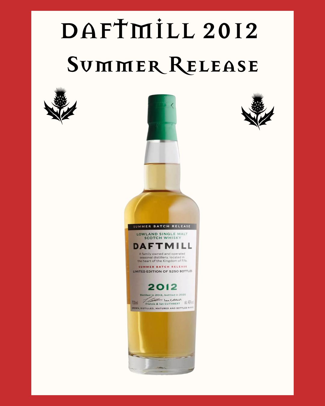 Daftmill Whisky 2012 summer release 