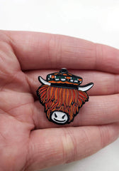 Highland Coo Enamel Pin Badge