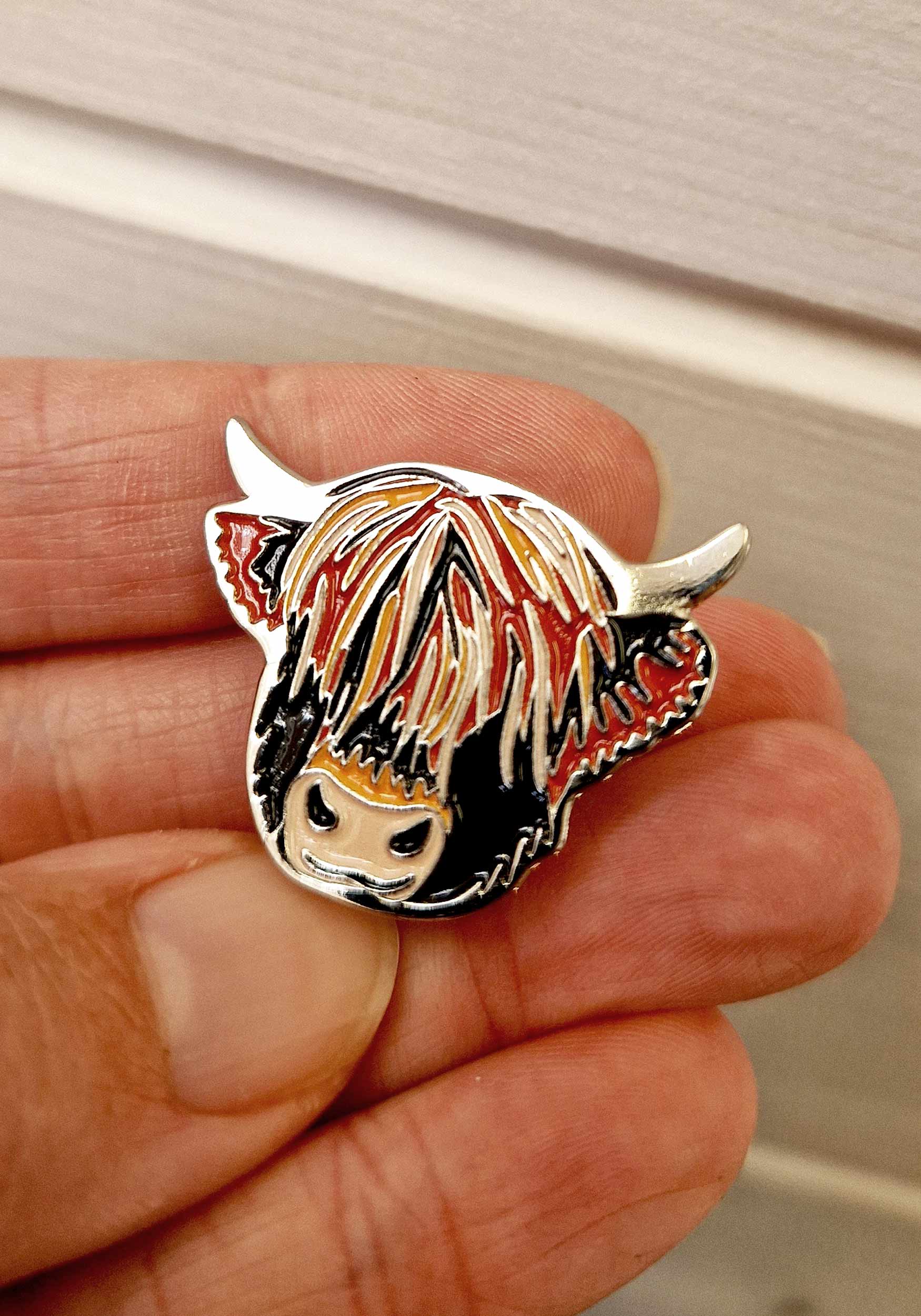 Scottish Coo Enamel Pin Badge Scottish Coo Enamel Pin Badge