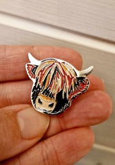 Scottish Coo Enamel Pin Badge Scottish Coo Enamel Pin Badge