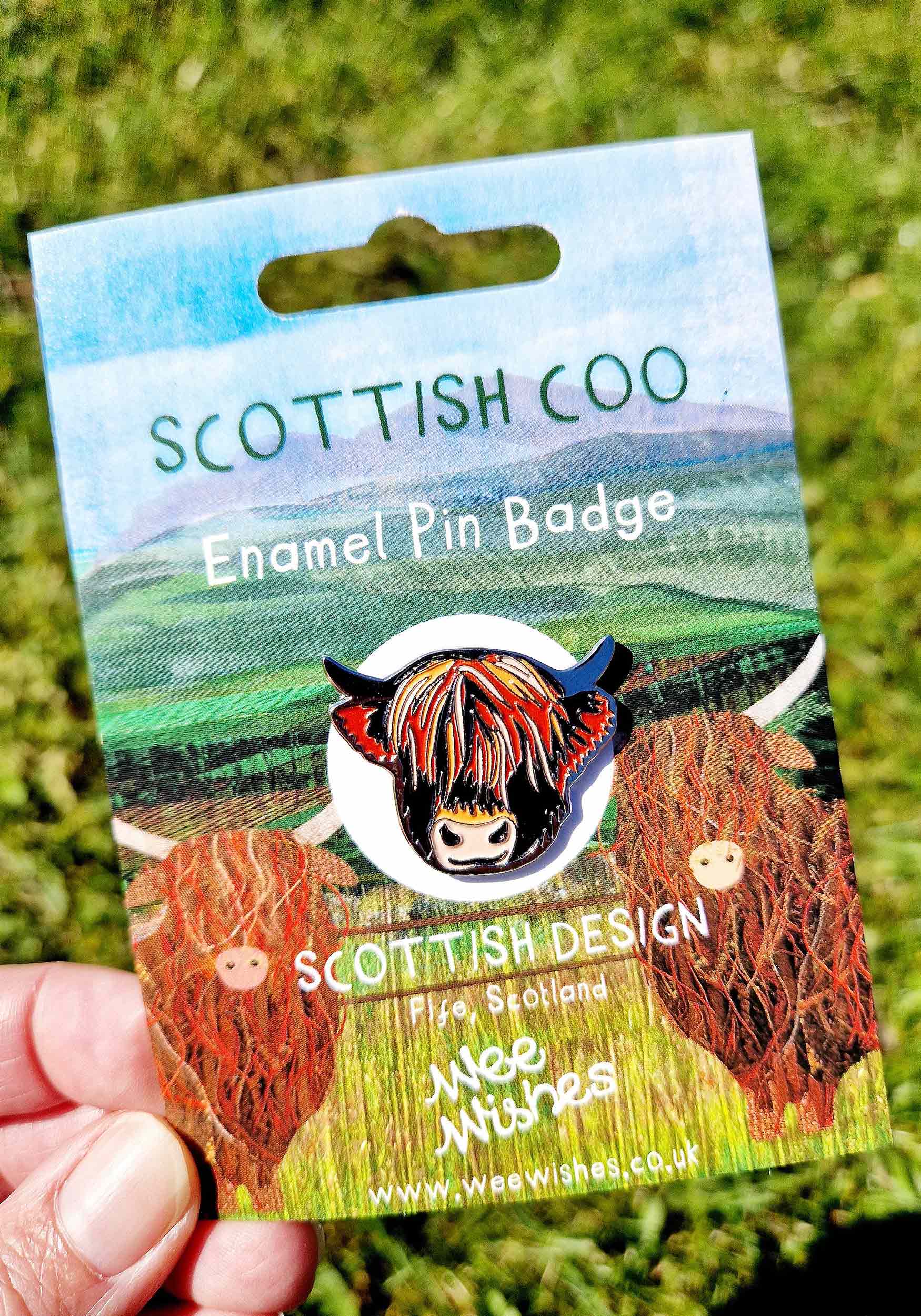 Scottish Coo Enamel Pin Badge Scottish Coo Enamel Pin Badge