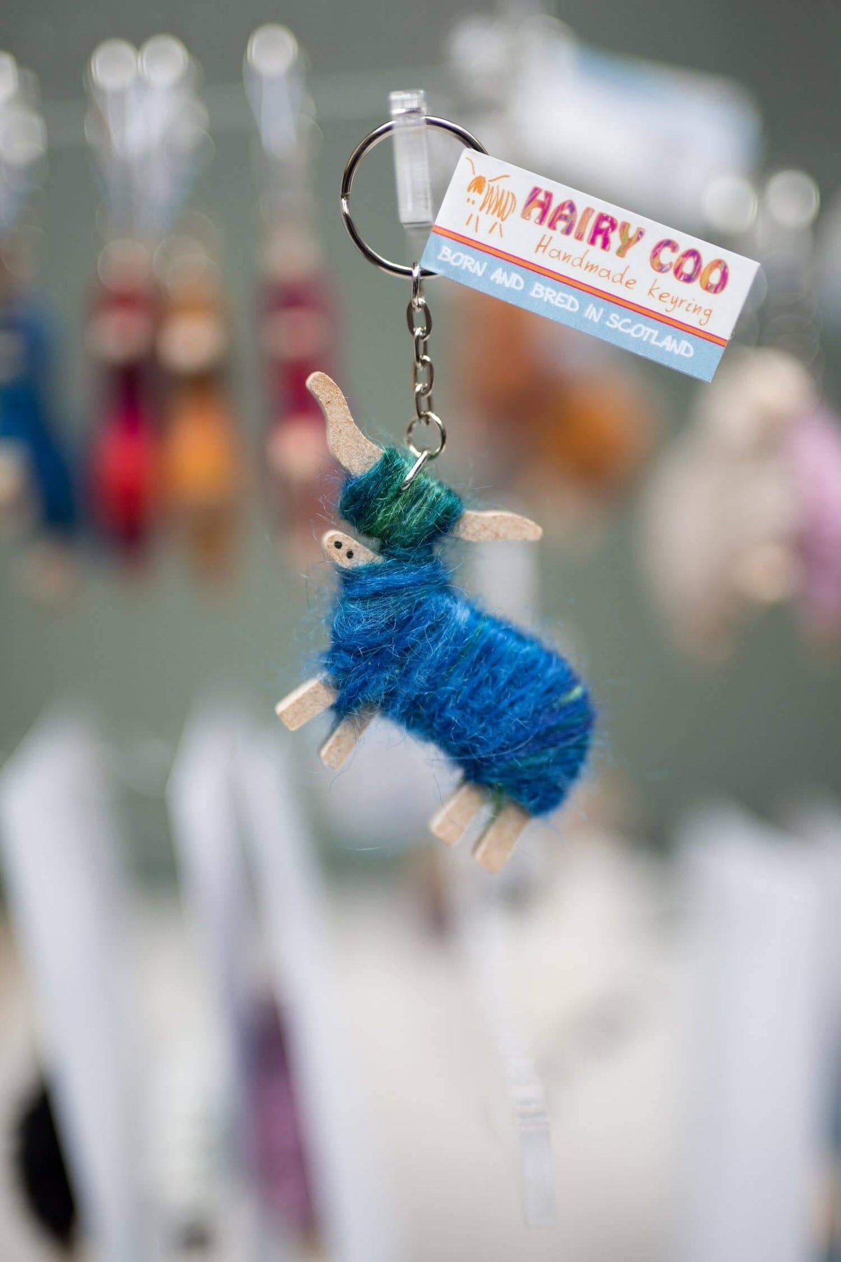 Handmade Highland Cow Keyring - Born and Bred in Scotland: Clyde
