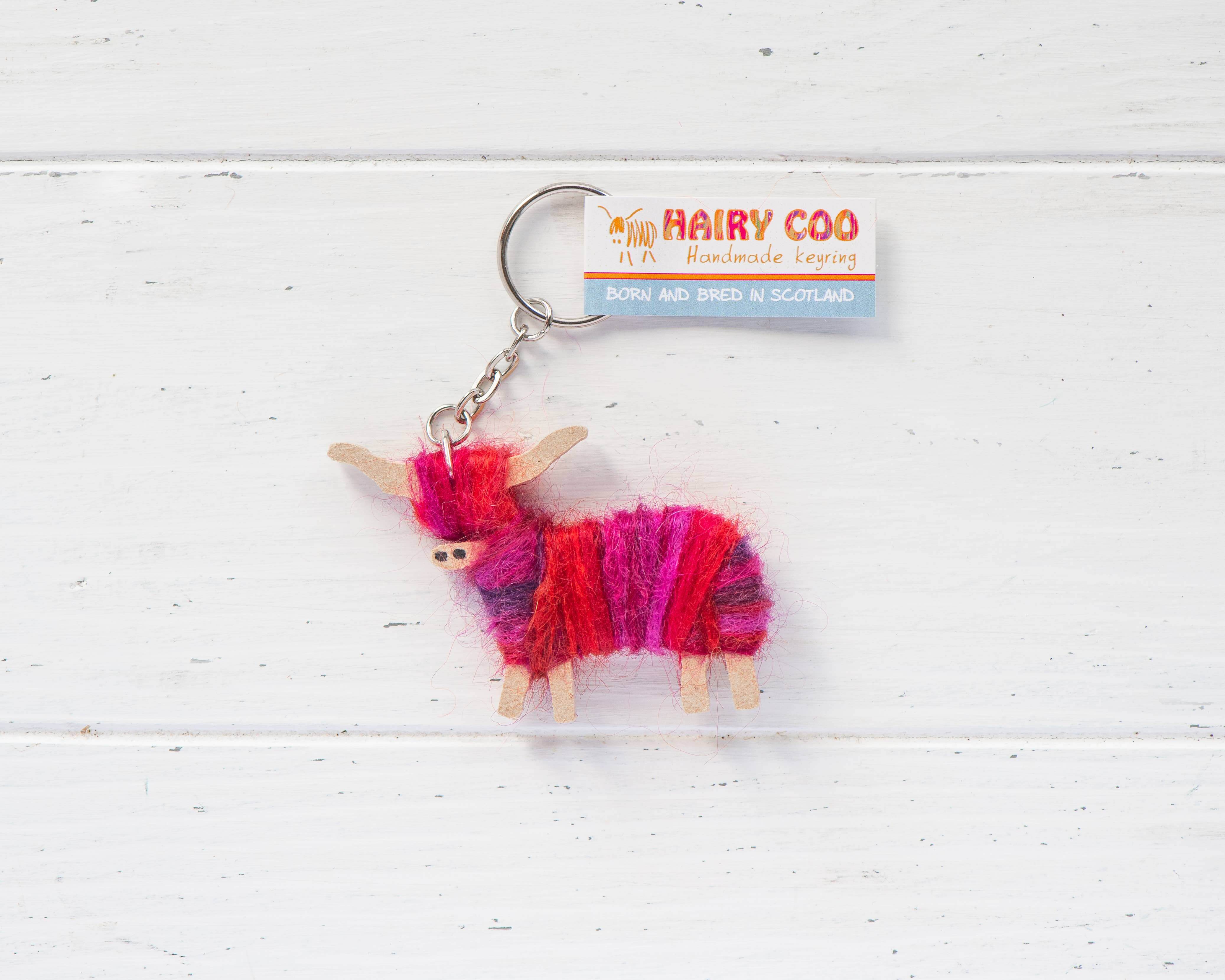 Handmade Highland Cow Keyring - Born and Bred in Scotland: Rowan