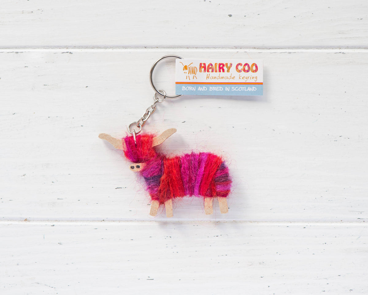 Handmade Highland Cow Keyring - Born and Bred in Scotland: Rowan