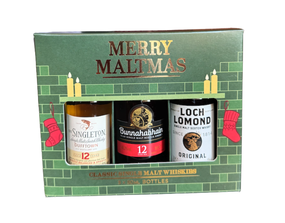 Merry Maltmas 3x5cl Gift Pack Classic Single Malt Whiskies