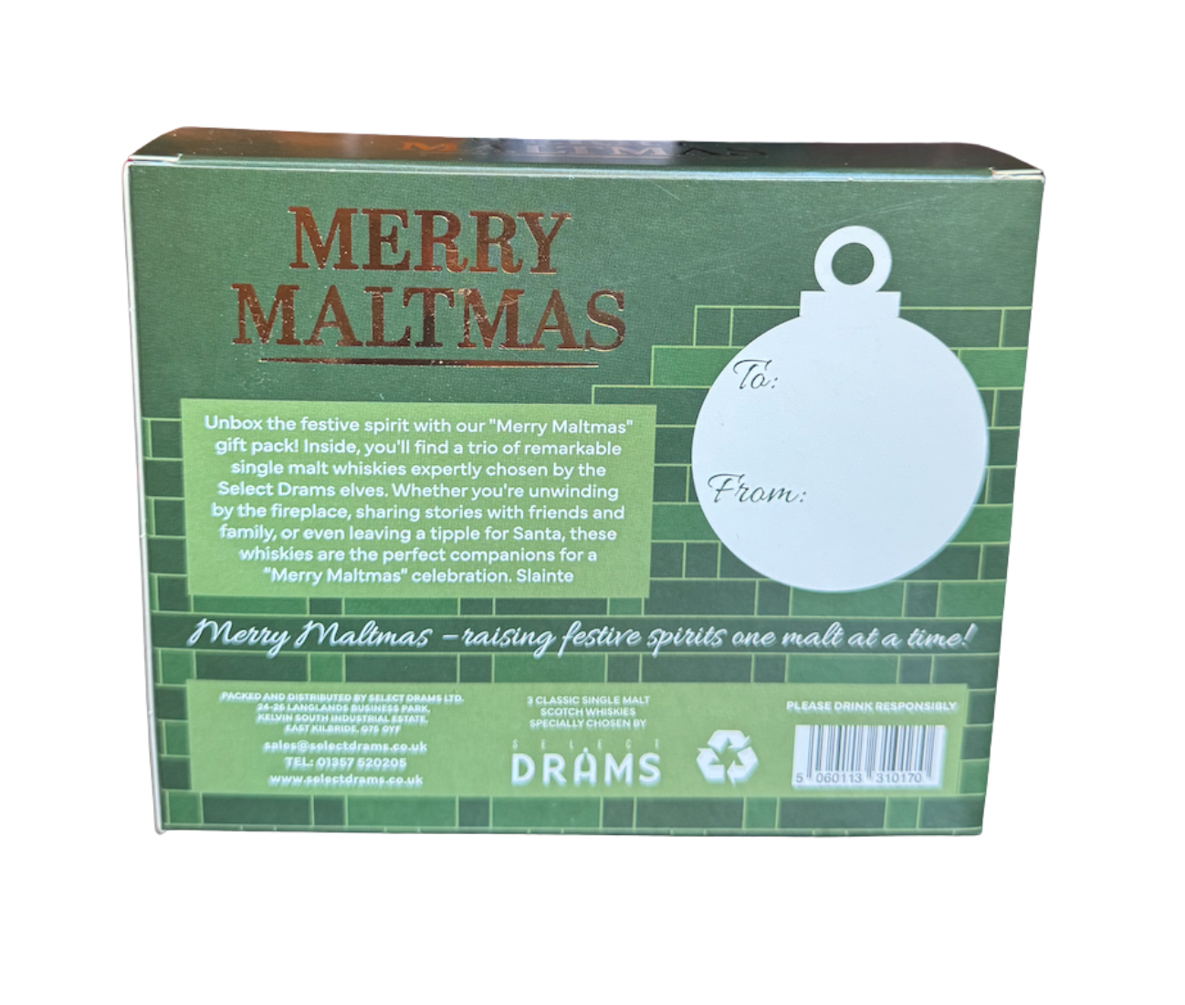 Merry Maltmas 3x5cl Gift Pack Classic Single Malt Whiskies 