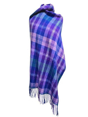 Pink, Blue, Black Tartan Scarf Shawl 