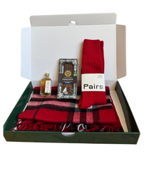 Scottish Gift Hamper – Red Luxury Snuggle Box with Whisky & Chocolate 