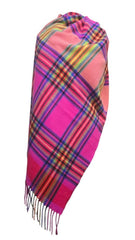  Tartan Scarf Shawl - Pink, Yellow, Black 