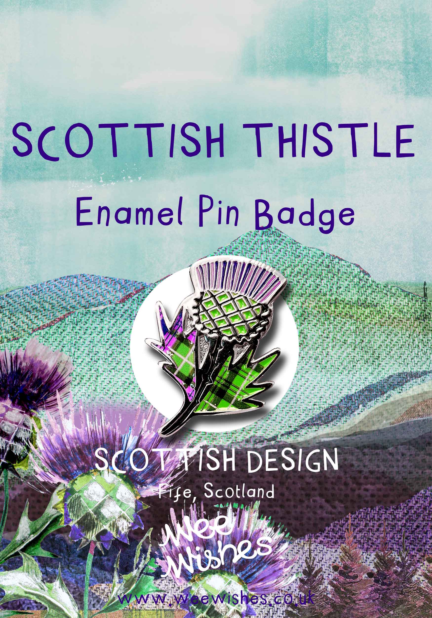  Scottish Thistle Enamel Pin Badge Scottish Thistle Enamel Pin Badge