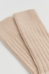 Milky Tea Beige Merino Bed Socks: Milky Tea Beige