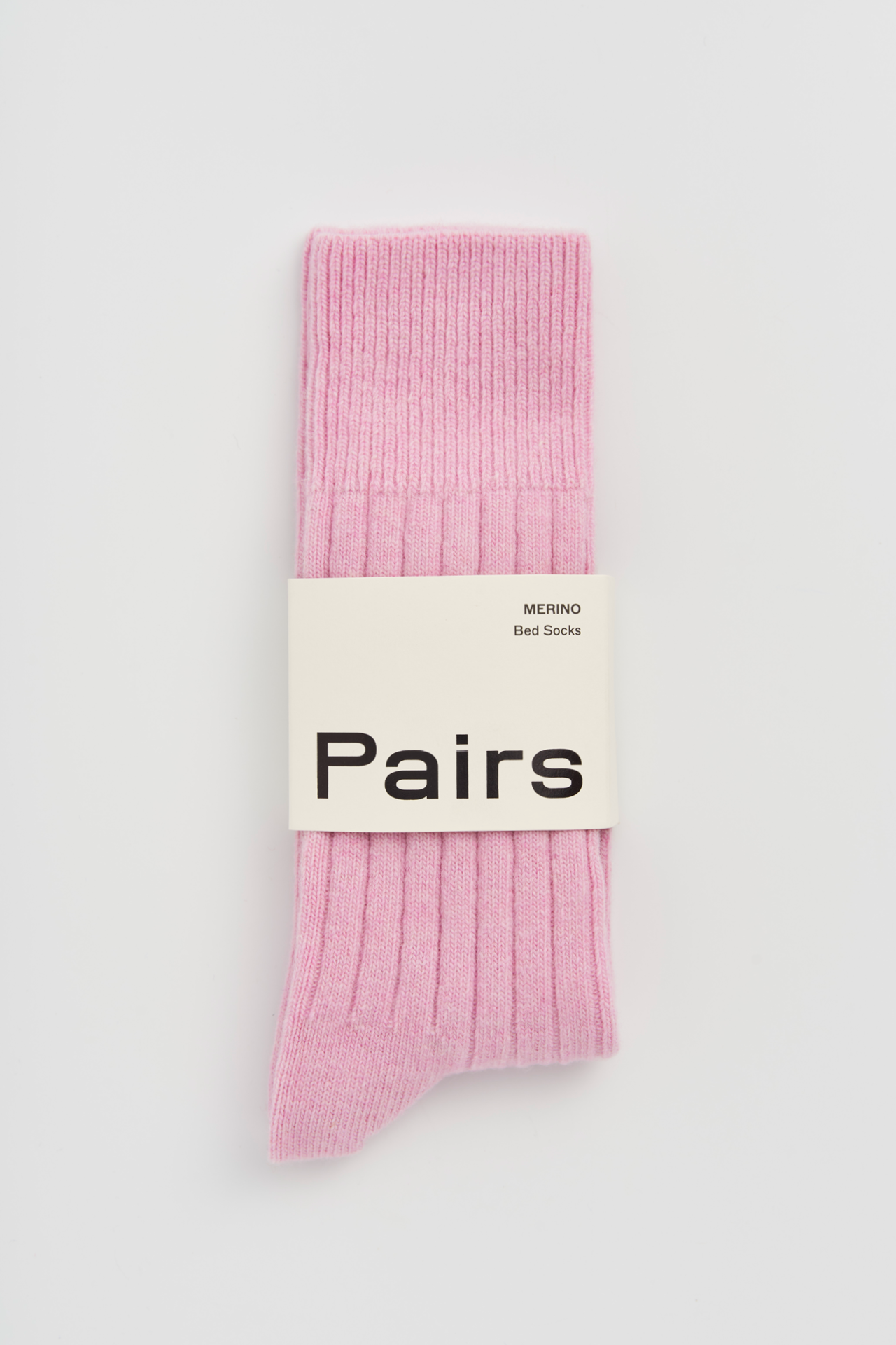 Sugar Pink Merino Bed Socks: Pink, cozy ribbed design, moisture-wicking, odour-resistant, luxury pink merino bed socks.