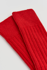 Red Merino Bed Socks