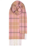 PINK CHECK 100% LAMBSWOOL SCARF - MADE IN SCOTLAND
