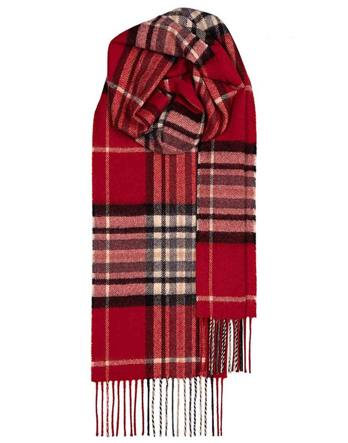 RED YARROW 100% LAMBSWOOL SCARF - MADE IN SCOTLAND